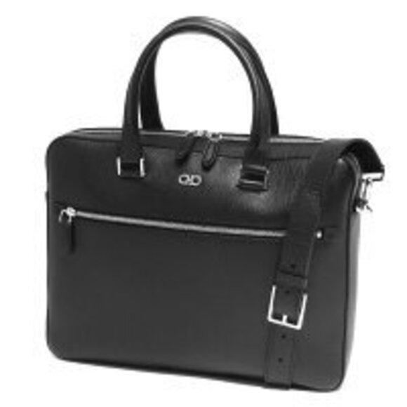 Salvatore Ferragamo Handbags - Salvatore Ferragamo Revival Double Gancini Bag Black NERO